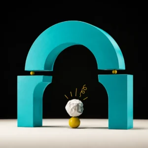 Turkusowa konstrukcja — ilustracja warsztatu AI Builder